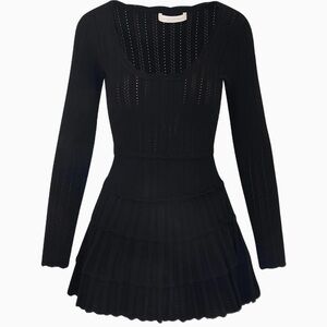 Lavender Stretch Pointelle Mini Dress